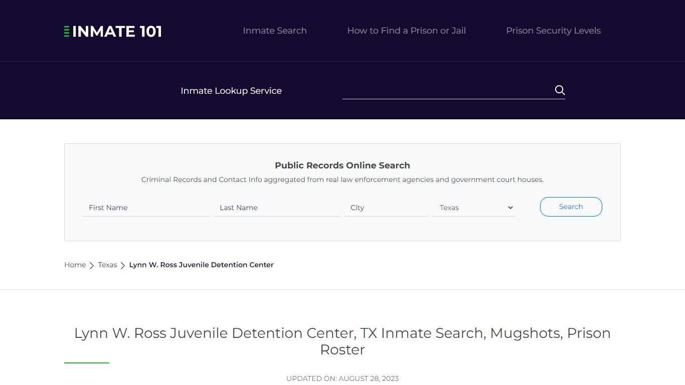 Lynn W. Ross Juvenile Detention Center, TX Inmate Search, Mugshots ...